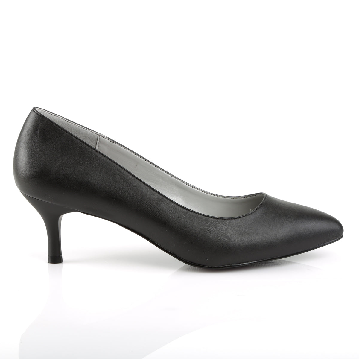 Pleaser Pink Label Womens Pumps KITTEN-01 Blk Faux Leather