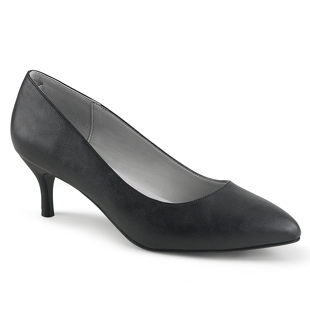 Pleaser Pink Label Womens Pumps KITTEN-01 Blk Faux Leather