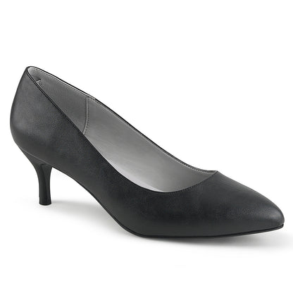 Pleaser Pink Label Womens Pumps KITTEN-01 Blk Faux Leather