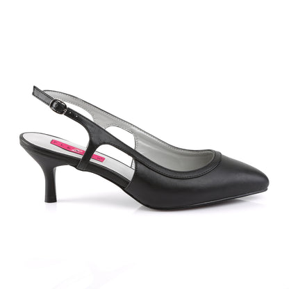 Pleaser Pink Label Womens Pumps KITTEN-02 Blk Faux Leather
