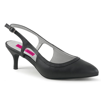 Pleaser Pink Label Womens Pumps KITTEN-02 Blk Faux Leather