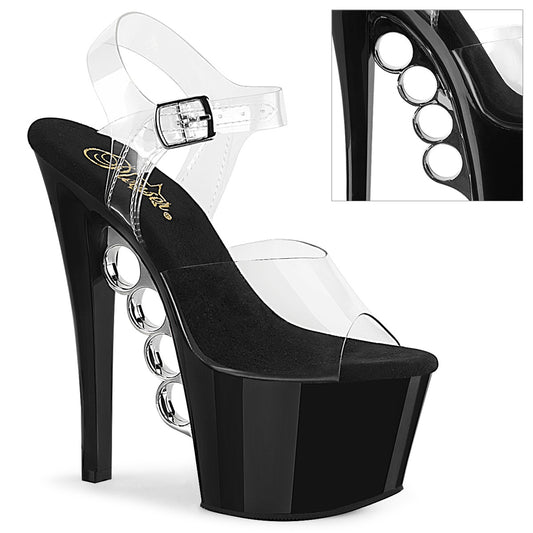 Pleaser Sandales pour femmes KNUCKS-708 CLR / BLK