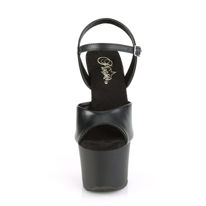 Pleaser Womens Sandals KNUCKS-709 Blk Faux Leather/Blk Matte