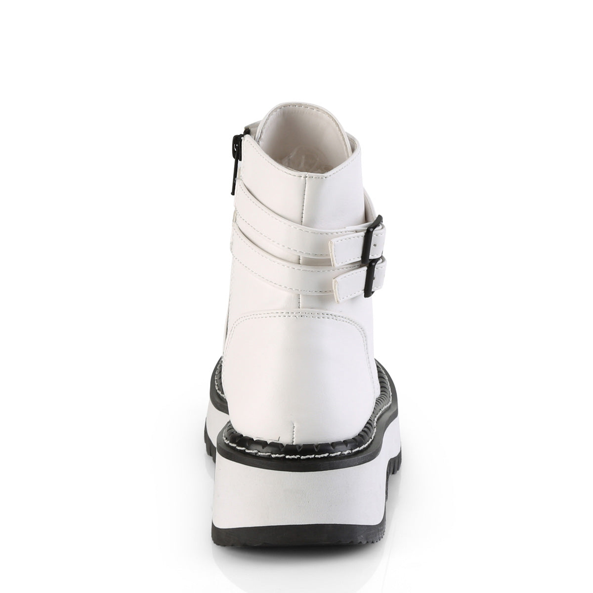 DemoniaCult Womens Ankle Boots LILITH-152 Wht Vegan Leather