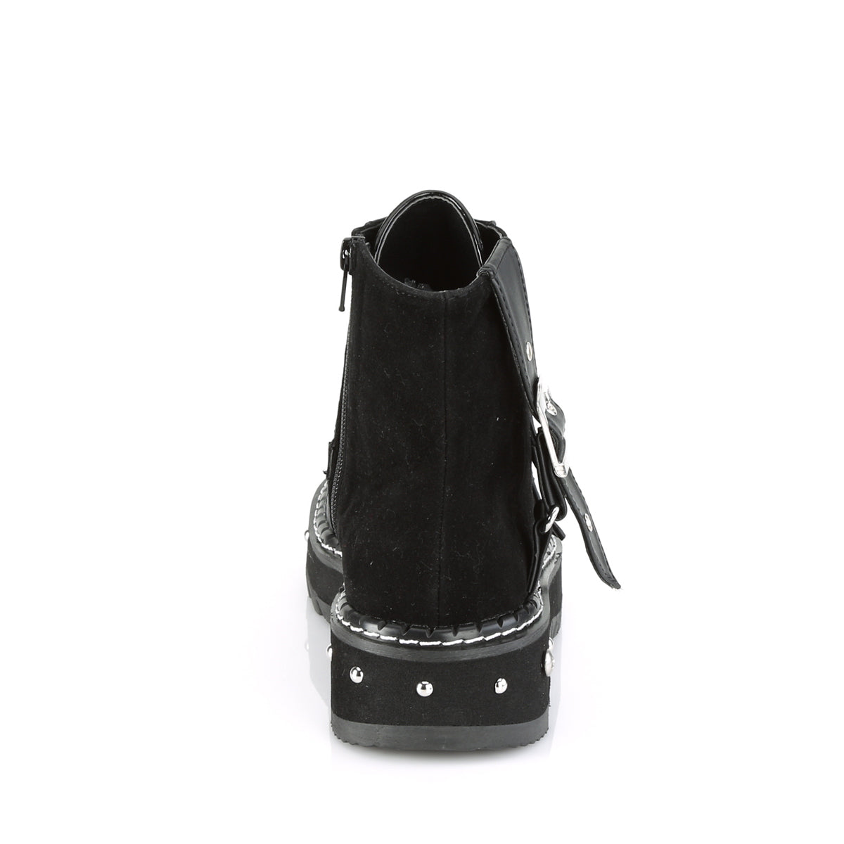 DemoniaCult Womens Ankle Boots LILITH-278 Blk Vegan Leather-Vegan Suede