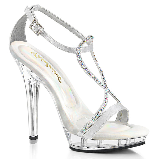 Fabulicious Womens Sandals LIP-156 Slv Satin/Clr