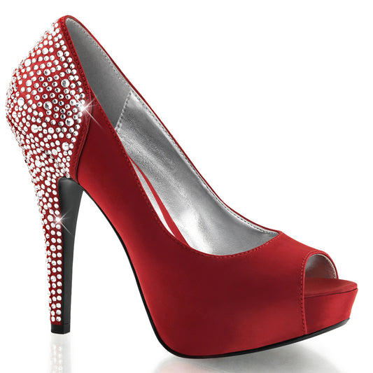 Fabulicious Pompes pour femmes LOLITA-08 satin de soie rouge