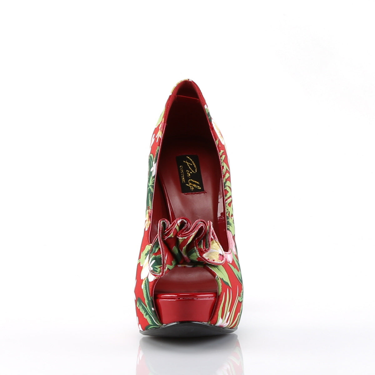 Pin Up Couture Pompes pour femmes LOLITA-11 Tissu d'impression florale rouge