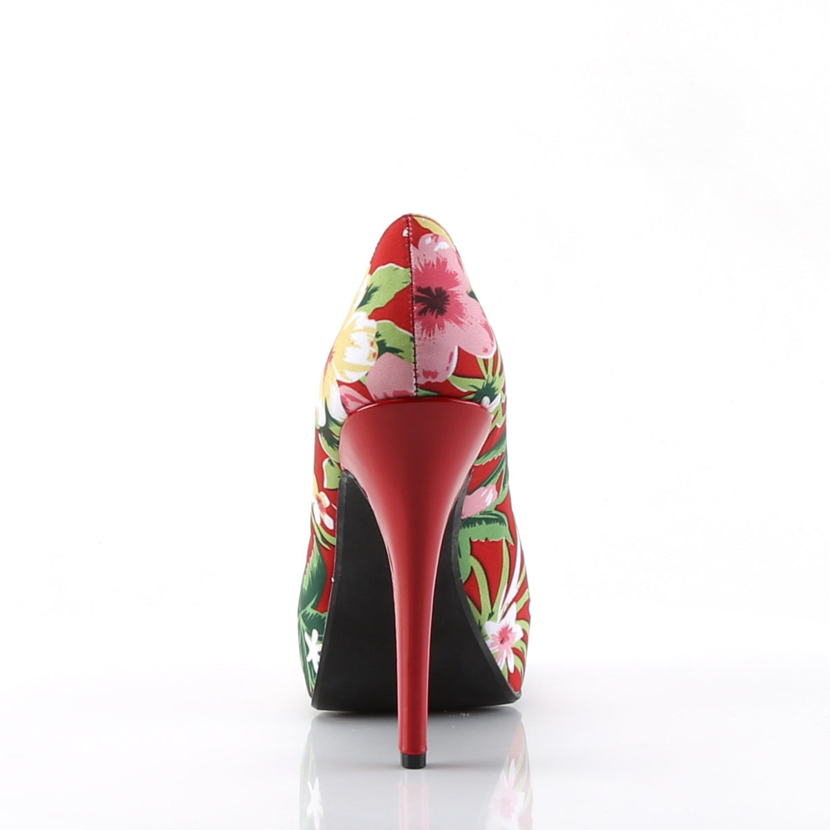 Pin Up Couture Pompes pour femmes LOLITA-11 Tissu d'impression florale rouge