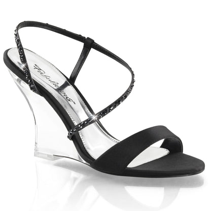 Fabulicious Womens Sandals LOVELY-417 Blk Satin/Clr