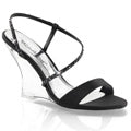 Fabulicious Womens Sandals LOVELY-417 Blk Satin/Clr