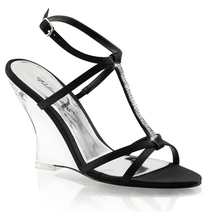 Fabulicious Womens Sandals LOVELY-428 Blk Satin/Clr