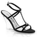 Fabulicious Womens Sandals LOVELY-428 Blk Satin/Clr
