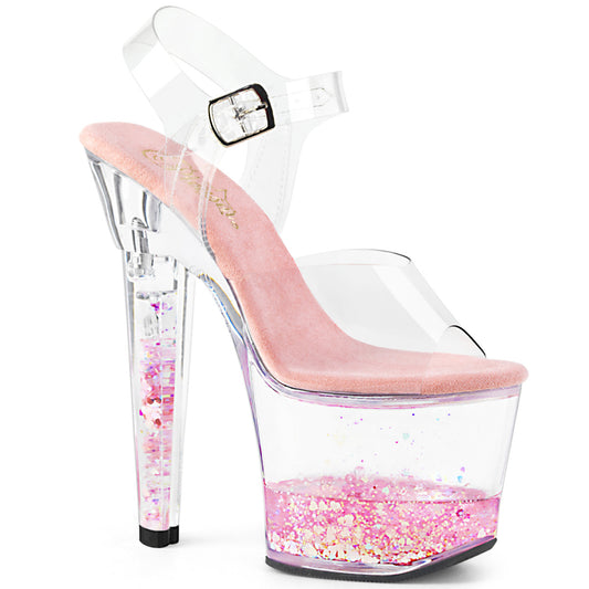 Pleaser Sandales pour femmes LOVESICK-708Gh CLR / CLR-ROSE GLITTERS