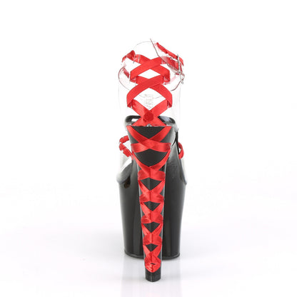 Pleaser Sandales pour femmes LOVESICK-712 clr-rouge / blk-rouge