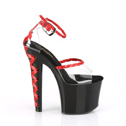 Pleaser Sandales pour femmes LOVESICK-712 clr-rouge / blk-rouge