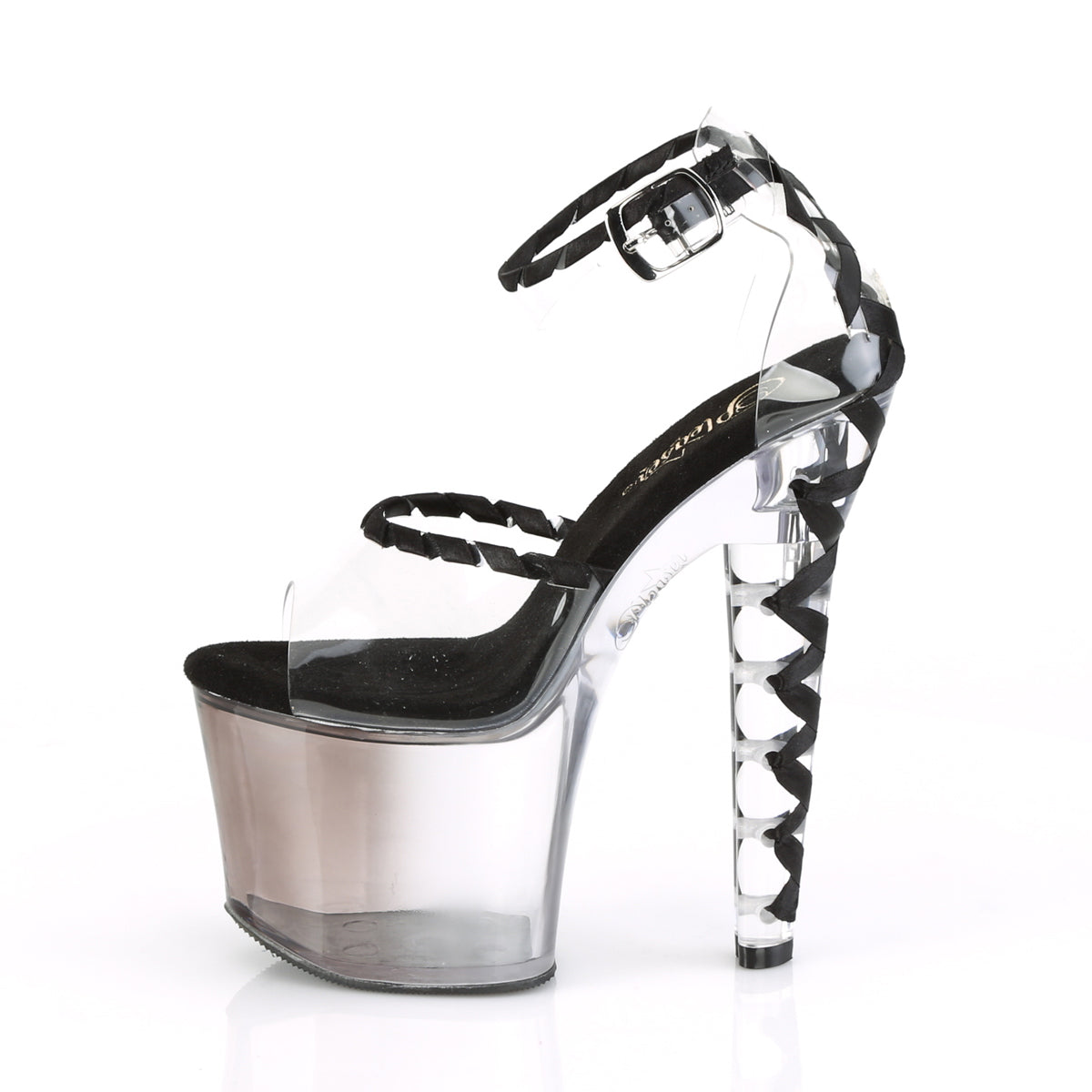 Pleaser Sandales pour femmes LOVESICK-712T CLR-BLK / FADED BLK