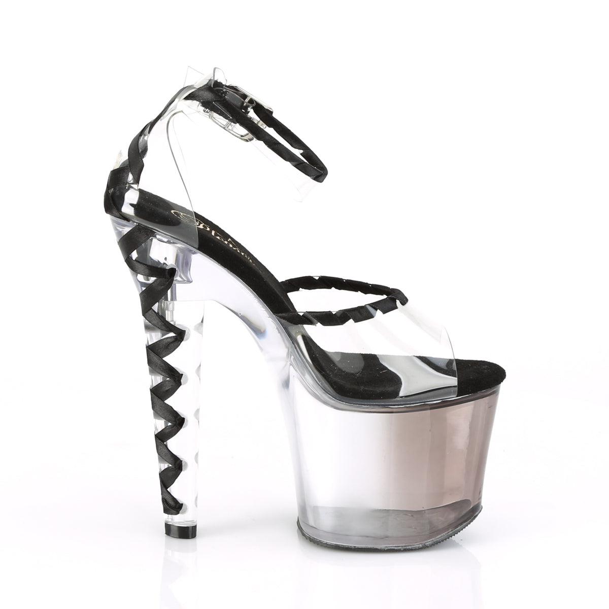 Pleaser Sandales pour femmes LOVESICK-712T CLR-BLK / FADED BLK
