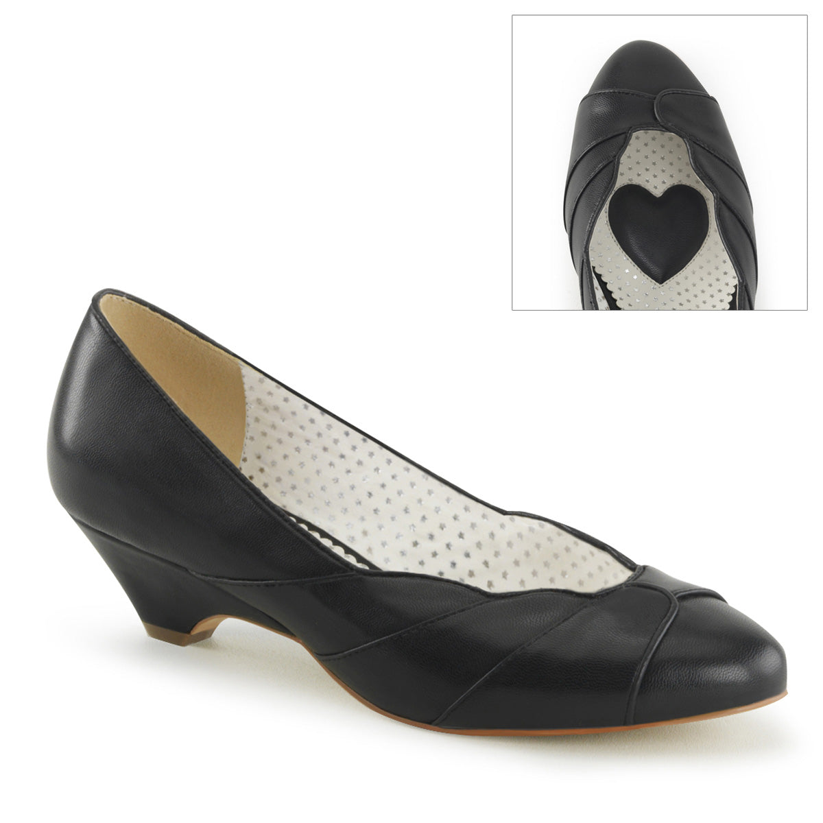 Pin Up Couture Pompes pour femmes LULU-05 cuir fausse noir