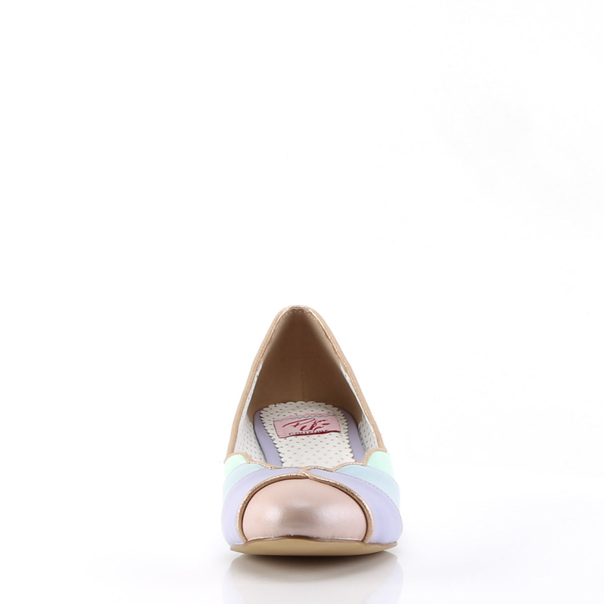 Pin Up Couture Womens Pumps LULU-05 Whit-Mint Multi Faux Leather
