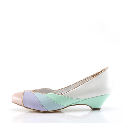 Pin Up Couture Womens Pumps LULU-05 Whit-Mint Multi Faux Leather