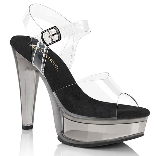 Fabulicious Women's Shoes MARTINI-508 Clr-Blk/Smoke Tinted