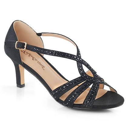 Fabulicious Womens Pumps MISSY-03 Blk Shimmering Fabric