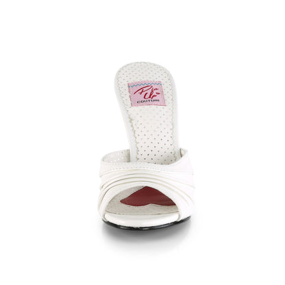 Pin Up Couture Pompes pour femmes MONROE-01 WHT FAUX CUIR