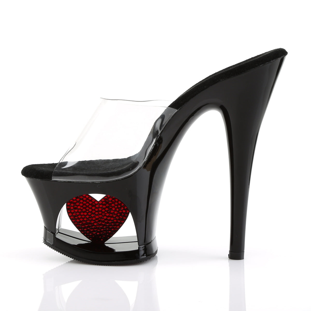 Pleaser Sandales pour femmes MOON-701hrs CLR / BLK-ROUGE