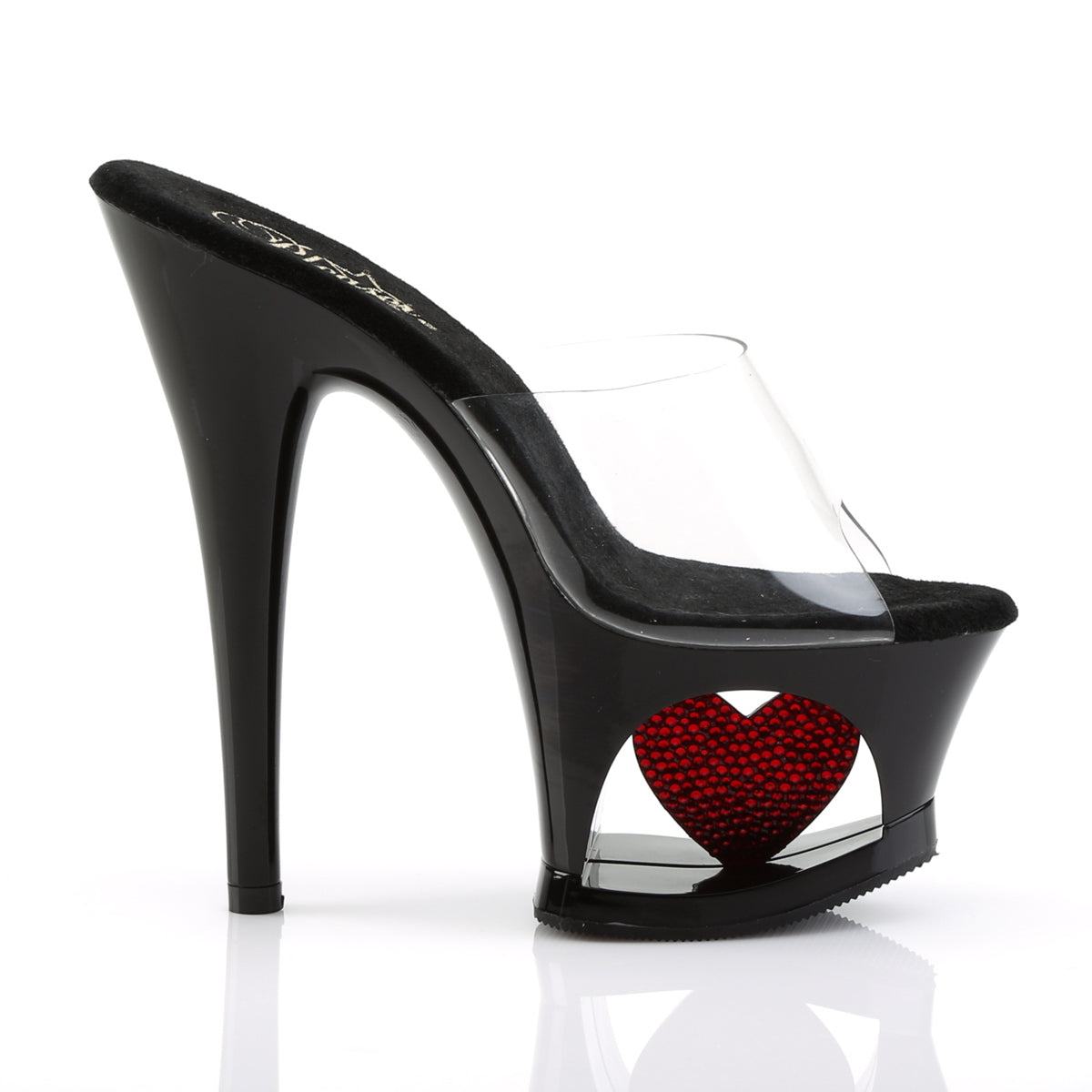 Pleaser Sandales pour femmes MOON-701hrs CLR / BLK-ROUGE