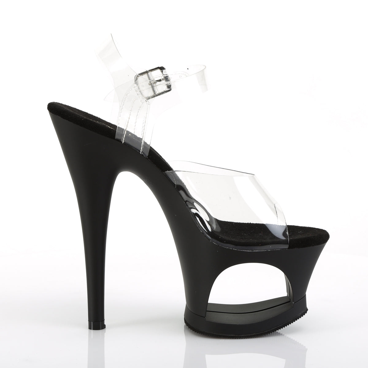 Pleaser Womens Sandals MOON-708 Clr/Blk Matte