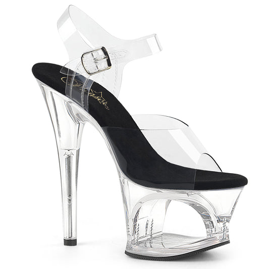 Pleaser Sandales pour femmes MOON-708 CLR-BLK / CLR
