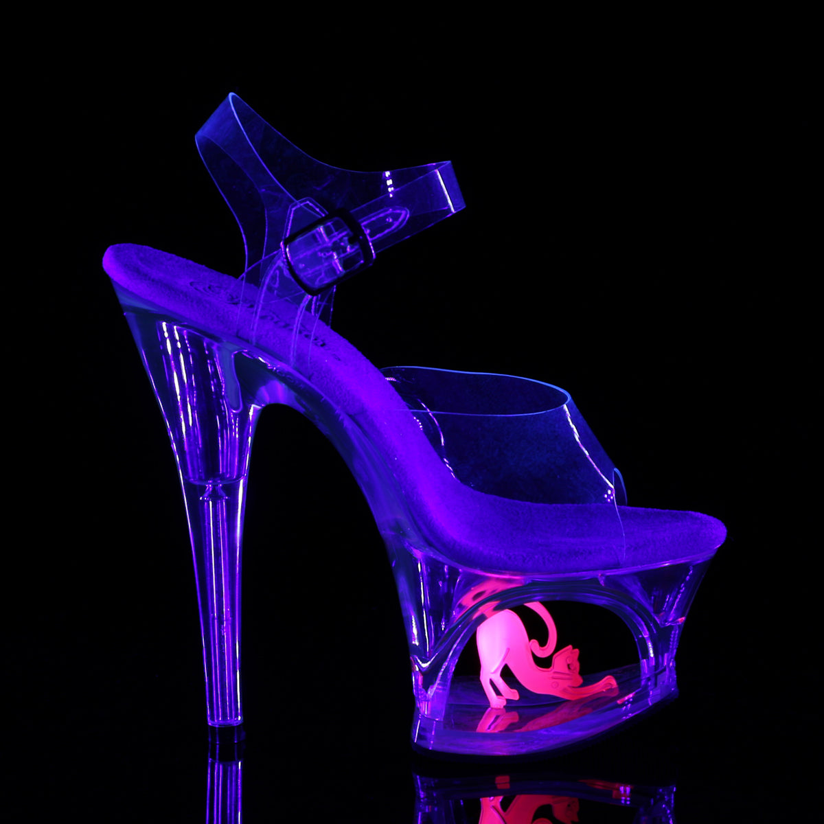 Pleaser Sandales pour femmes MOON-708CAT CLR / CLR-NEON ROSE