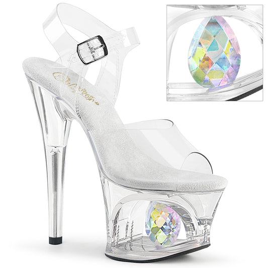 Pleaser Sandales pour femmes MOON-708DIA CLR / CLR