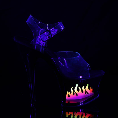 Pleaser Sandales pour femmes MOON-708flm CLR / BLK-OMBRE
