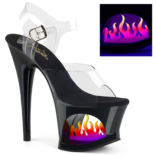 Pleaser Sandales pour femmes MOON-708flm CLR / BLK-OMBRE