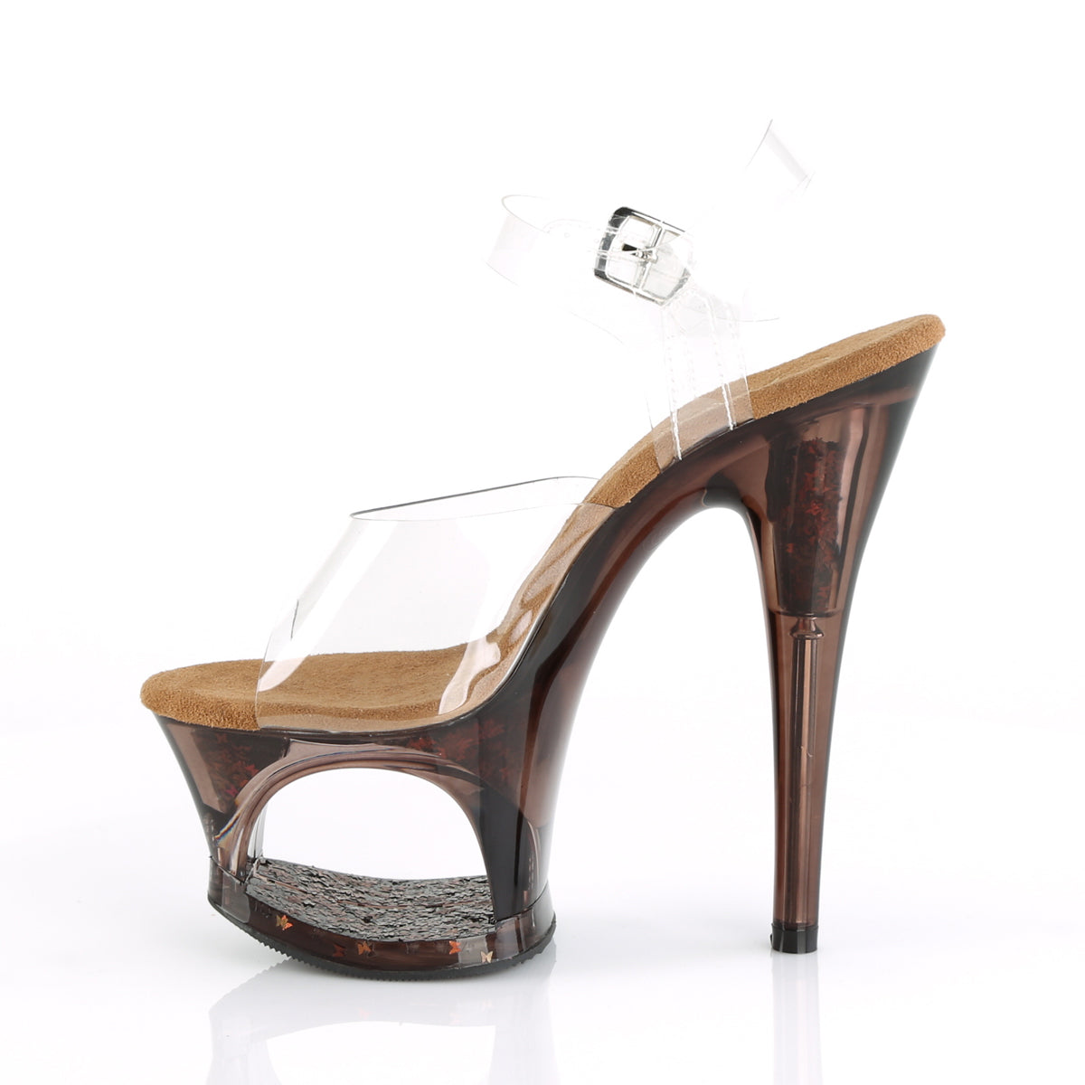 Pleaser Sandales pour femmes MOON-708gft clr / bronze teinté