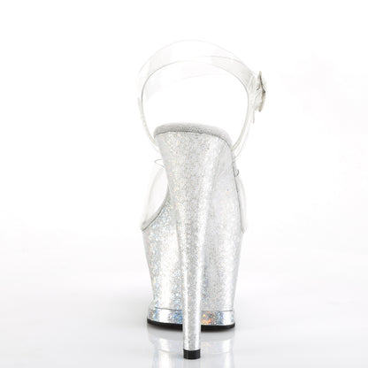 Pleaser Sandales pour femmes MOON-708hb hologramme CLR / SLV