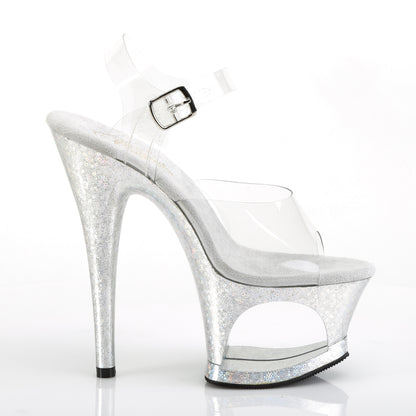 Pleaser Sandales pour femmes MOON-708hb hologramme CLR / SLV