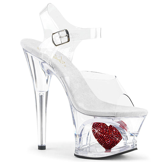 Pleaser Sandales pour femmes MOON-708hrs CLR / CLR-ROUGE