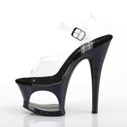 Pleaser Sandales pour femmes MOON-708hsp couleur / hologramme bleu nuit