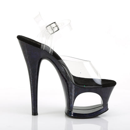 Pleaser Sandales pour femmes MOON-708hsp couleur / hologramme bleu nuit