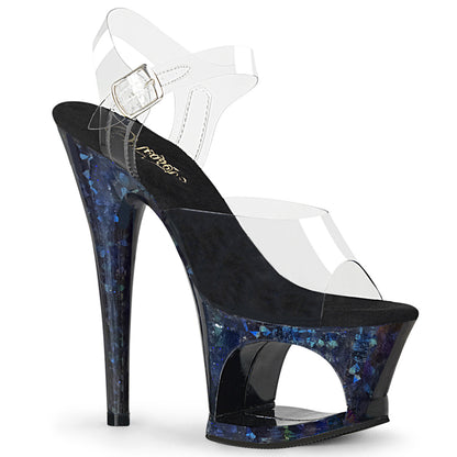 Pleaser Sandales pour femmes MOON-708hsp couleur / hologramme bleu nuit