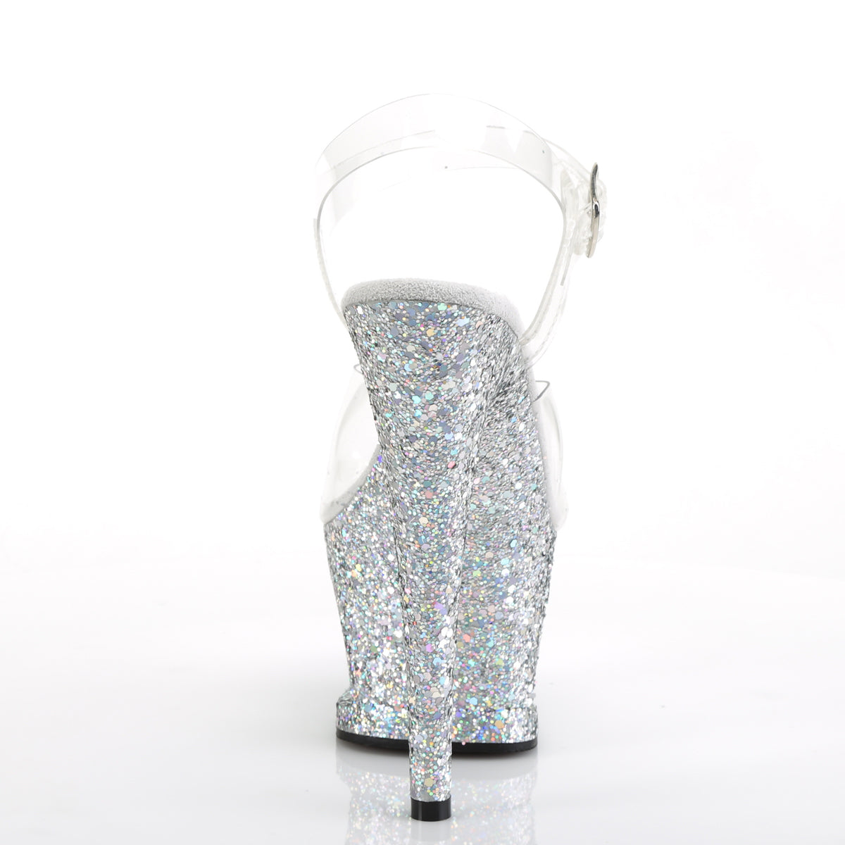 Pleaser Sandales pour femmes MOON-708LG CLR / SLV Multi Glitter