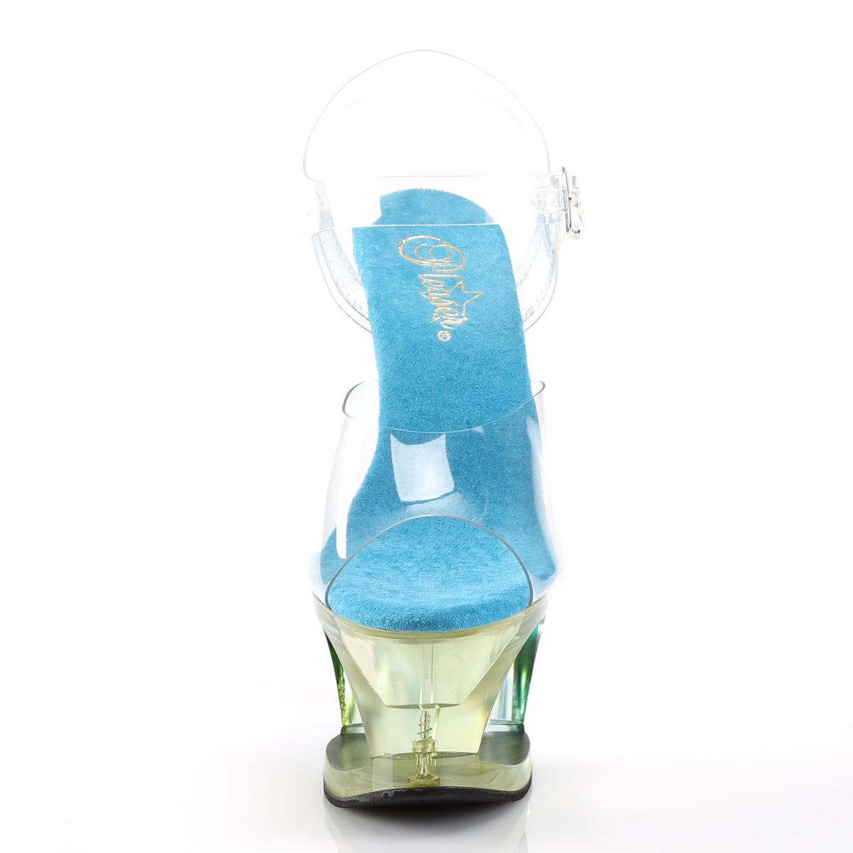 Pleaser Womens Sandals MOON-708MCT Clr/Lt. Blue Tinted