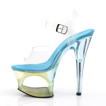 Pleaser Womens Sandals MOON-708MCT Clr/Lt. Blue Tinted