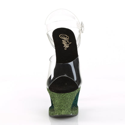 Pleaser Sandales pour femmes MOON-708ombre CLR / Emerald-Blk Ombre
