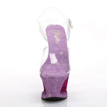 Pleaser Sandales pour femmes MOON-708ombre CLR / Fuchsia-Blue Ombre