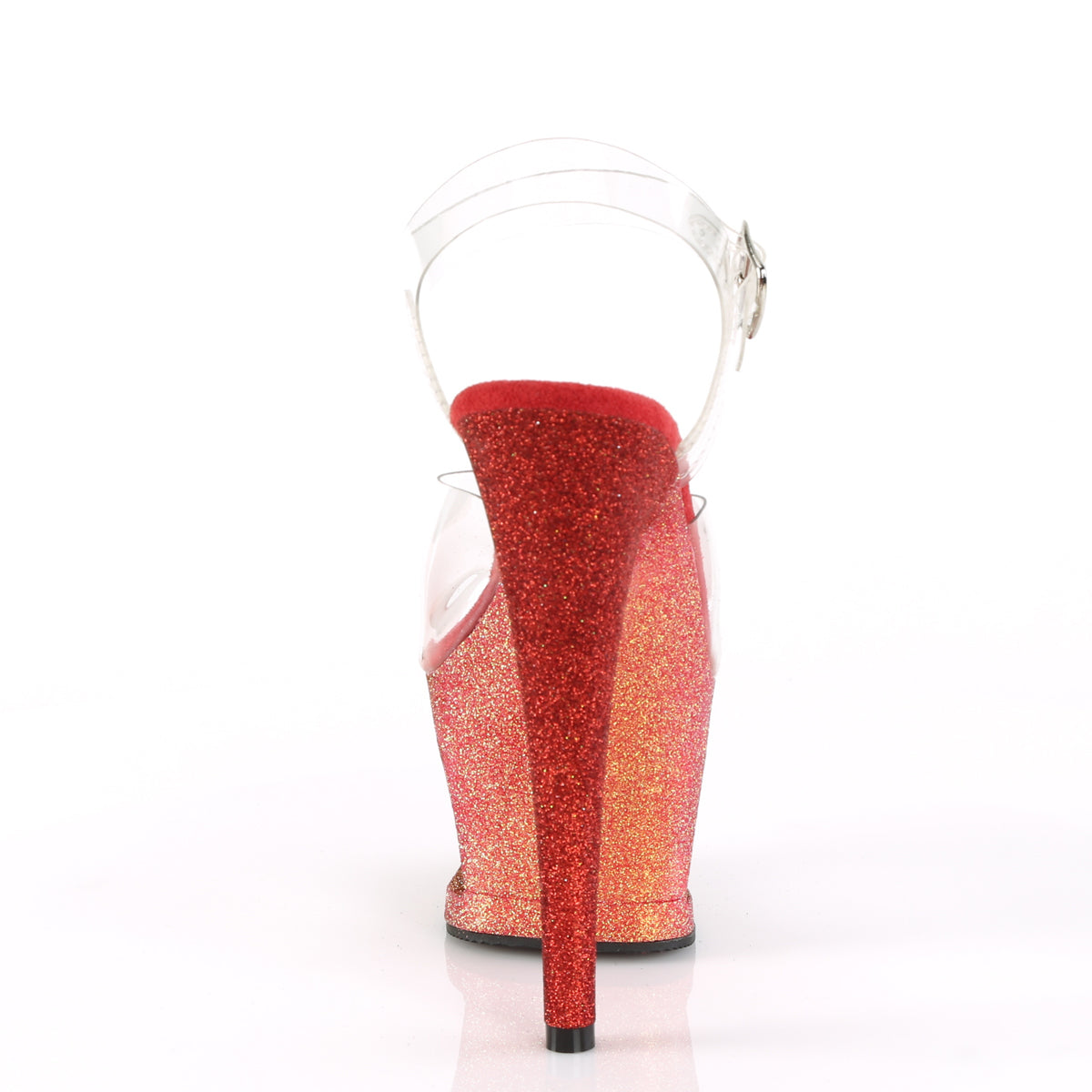 Pleaser Sandales pour femmes MOON-708OMBRE CLR / Rose Gold-Rouge Ombre