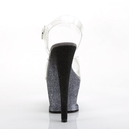 Pleaser Sandales pour femmes MOON-708ombre CLR / SLV-BLK OMBRE